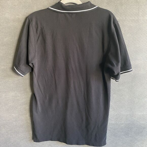 Military Fighter Jet F35 CFF Logo Black Knit Cotton Polo Shirt Mens Small - Picture 5 of 5